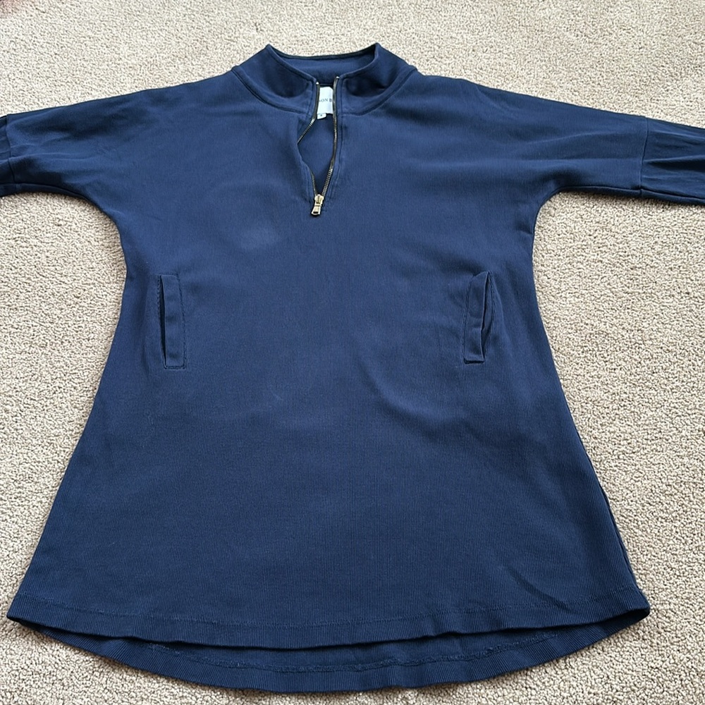 Addison Bay Navy Blue Half-Zip Tunic Dress Size Small - Picture 4 of 10
